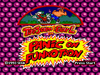 Toe Jam & Earl in Panic on Funkotron (Europe) Title Screen